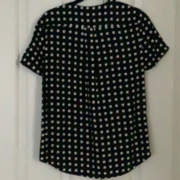 New Ann Taylor Geo Wrap Front Top in Black XSP - Picture 3 of 4